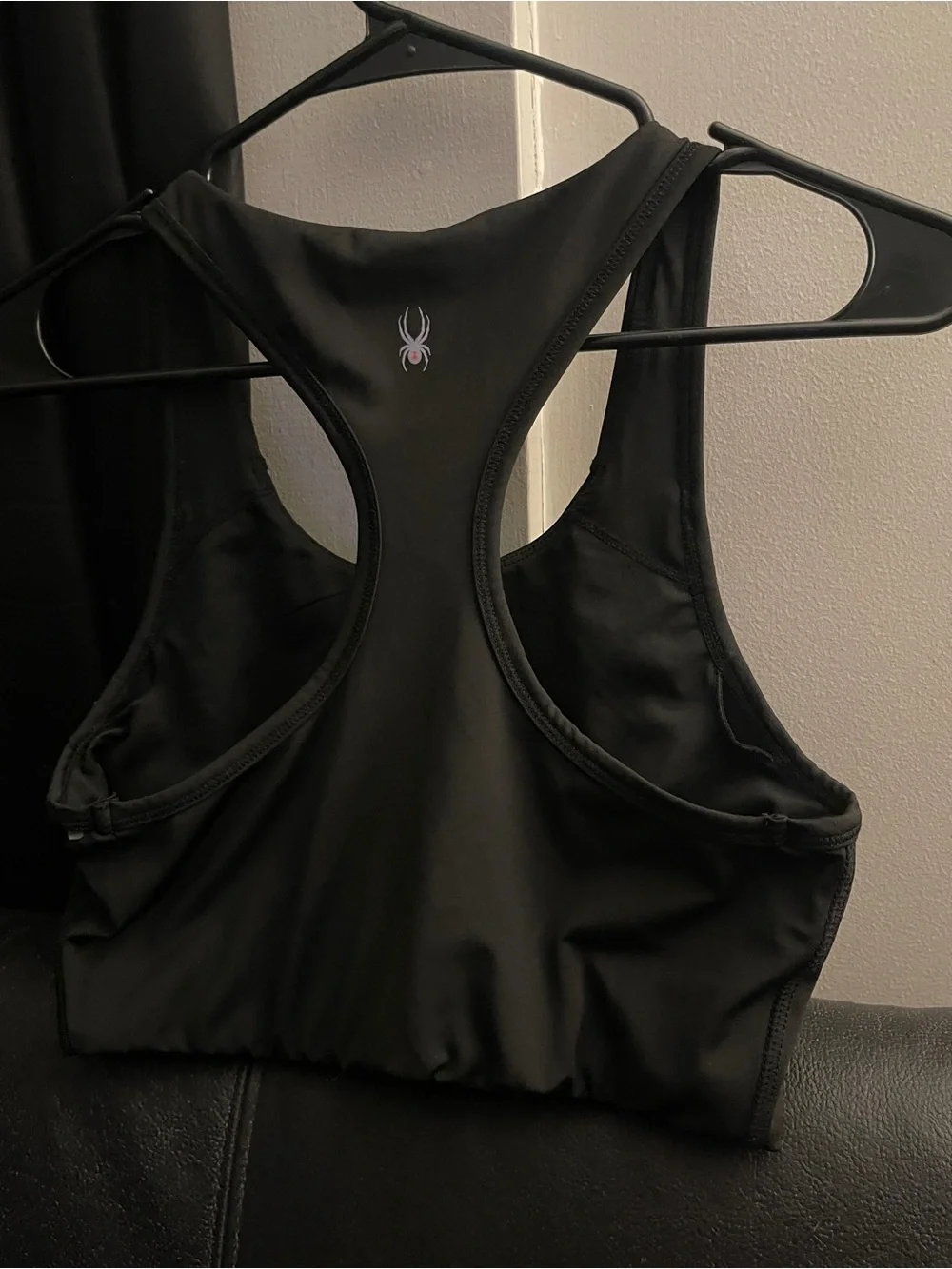 Spyder Women’s Black Racerback Sports Bra W/ Logo Size Medium NWOT